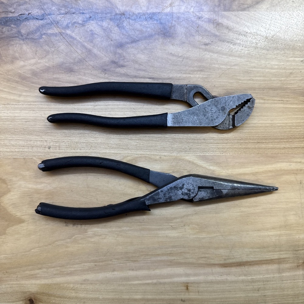 Craftsman 2pc Vintage Channel Lock Piler 45324 & 45103 Needle Nose Piler